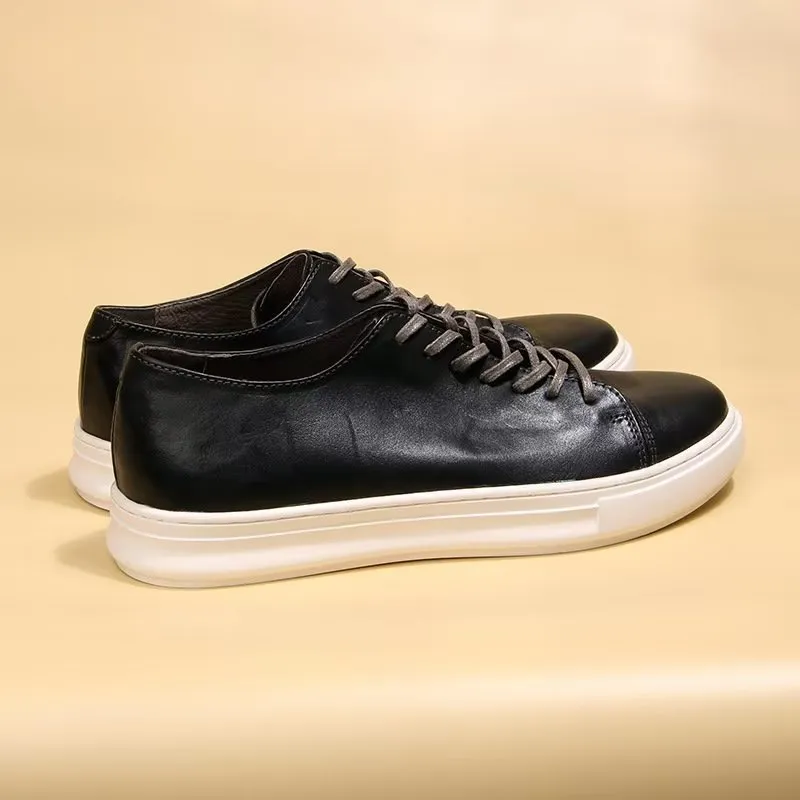 LuxLeather Elegant High Top Fashion Sneakers