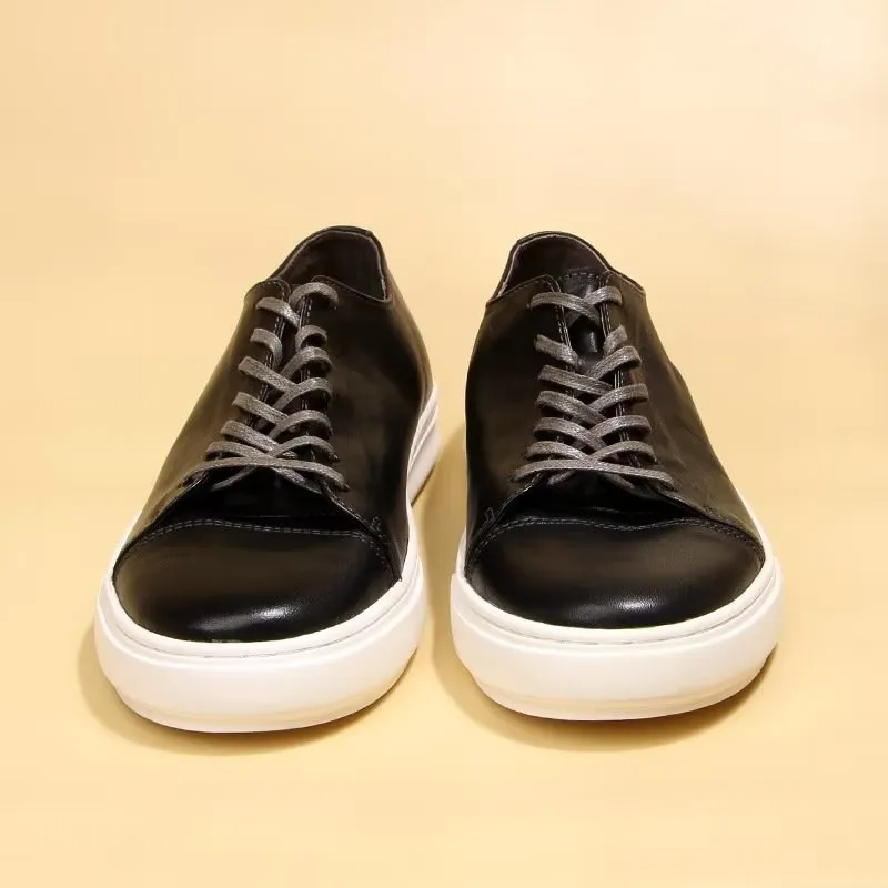 LuxLeather Elegant High Top Fashion Sneakers