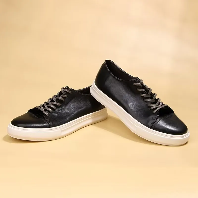 LuxLeather Elegant High Top Fashion Sneakers