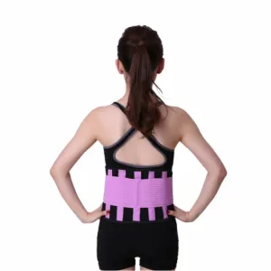 Men and Women Neoprene Lumbar Waist Support Unisex Exercise Weight Loss Burn Shaper Gym Fitness Belt, Size:S(Purple)