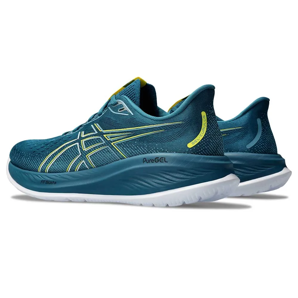 Men's Gel-Cumulus 26 Running Shoe - Evening Teal/Bright Yellow - Wide (2E)