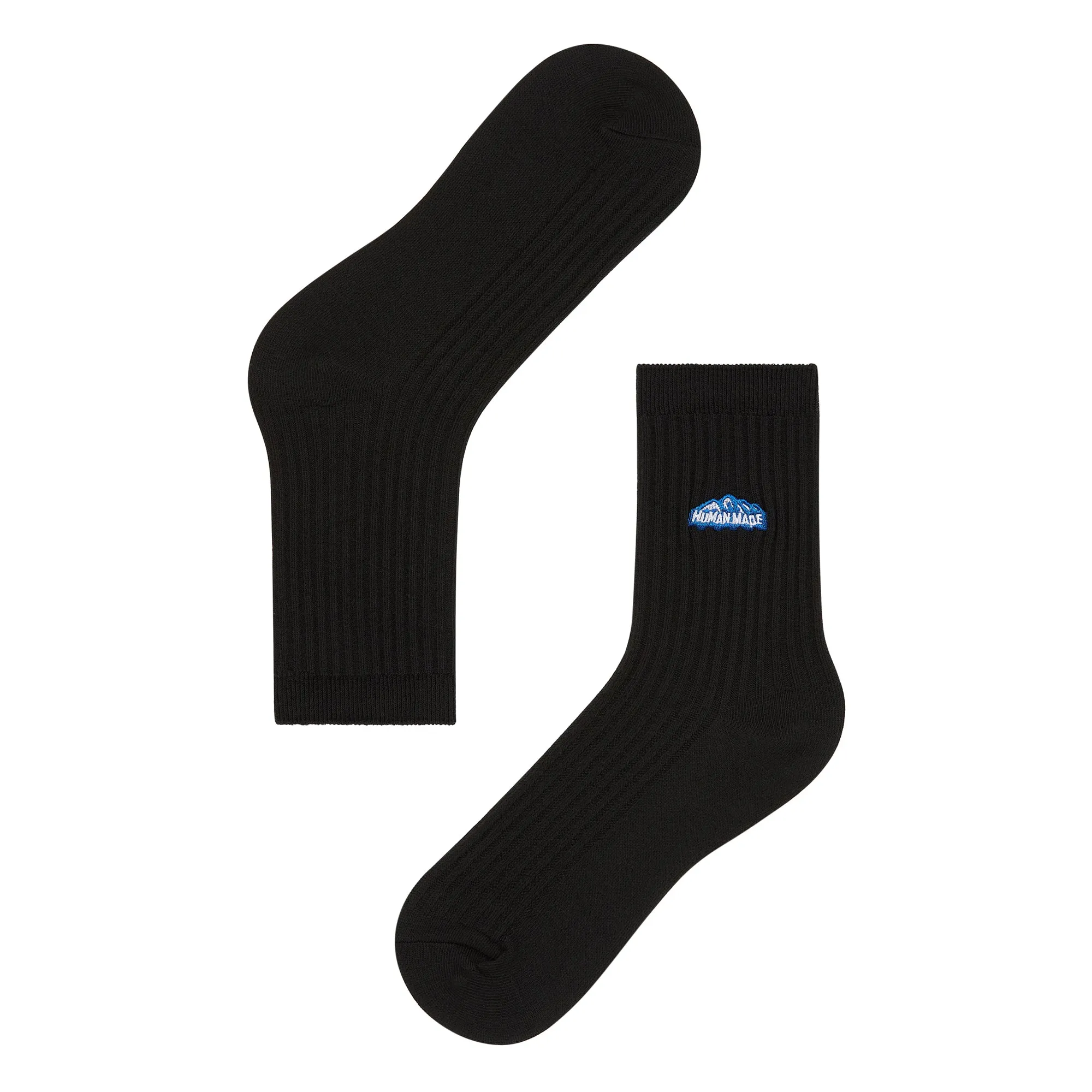 Mens Plain Quarter Length Socks with Human Made Mountain Patch