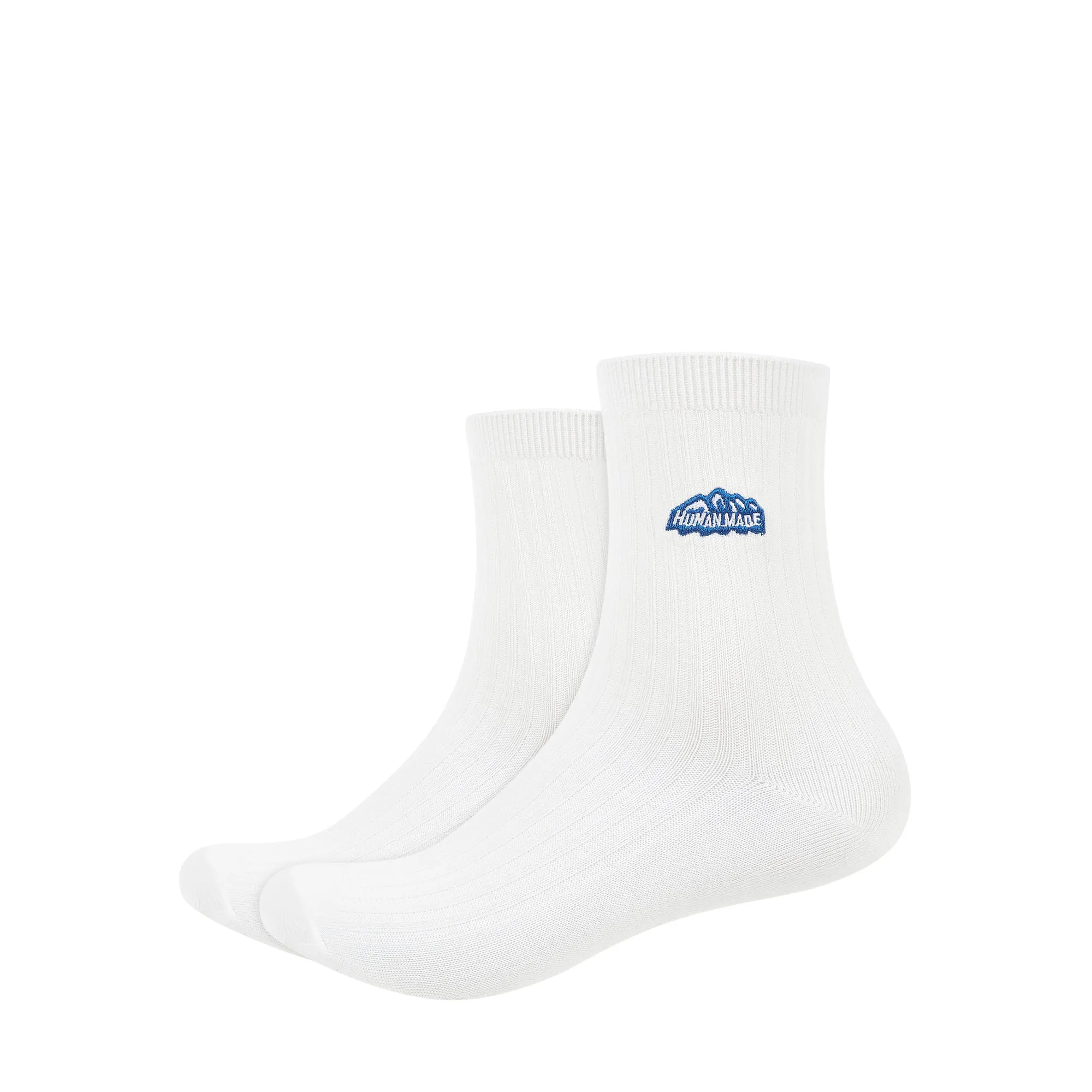 Mens Plain Quarter Length Socks with Human Made Mountain Patch