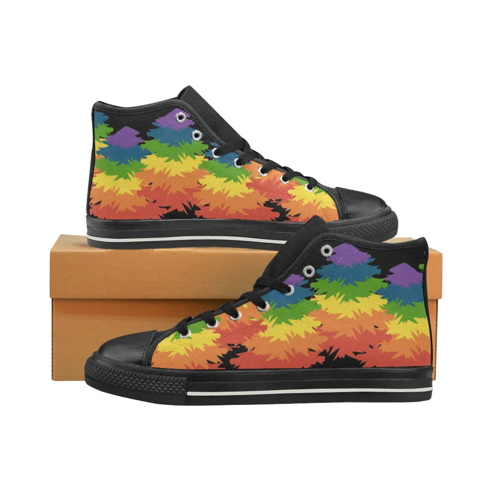 Men's Pride Christmas Print Big Size Canvas High Top Shoes