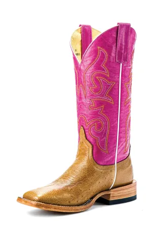 Miss Macie Bean Womens Pink Ostrich 13in Top Hand Fashion Boots 6 M