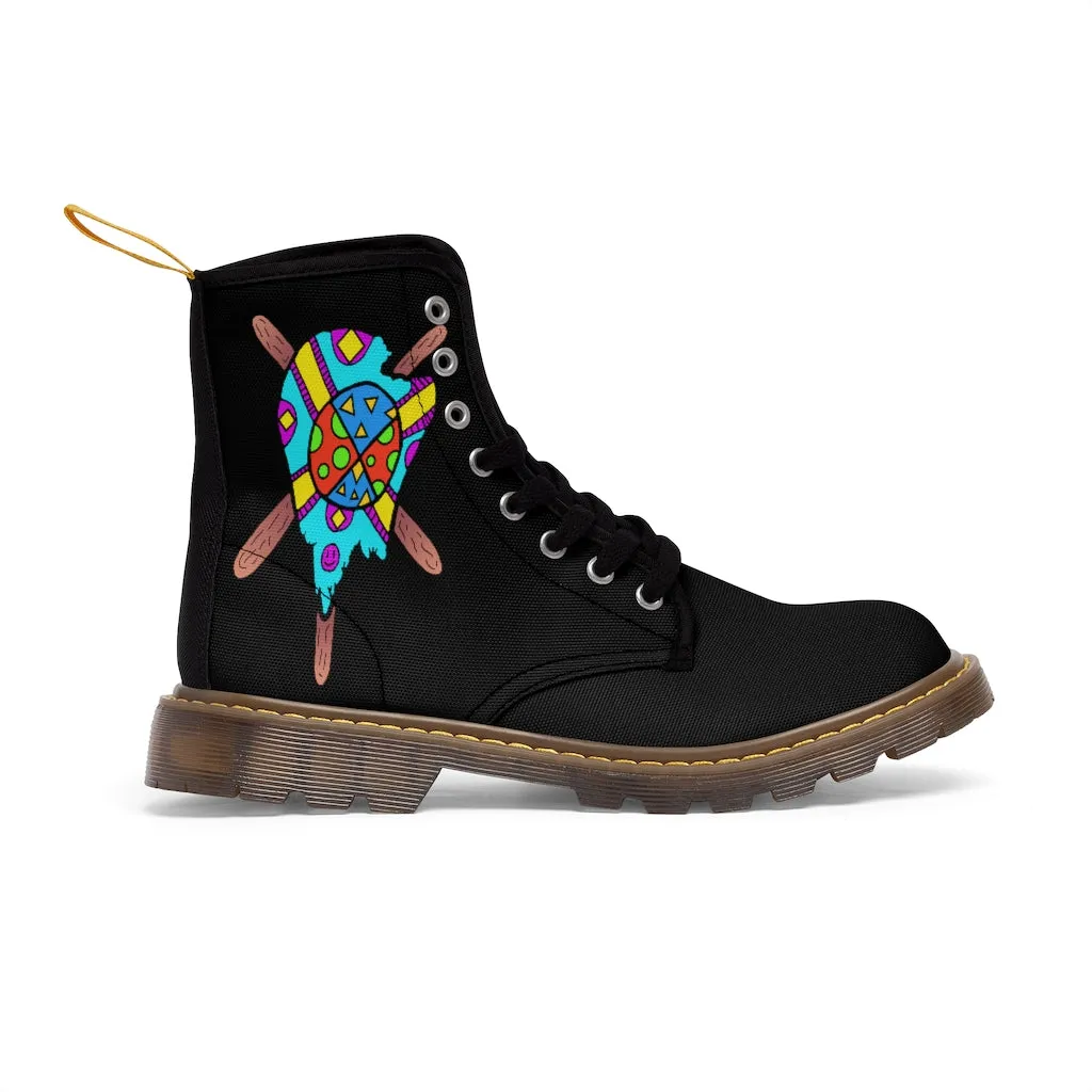 Multicolored Melted Popsicle Men's Canvas Boots