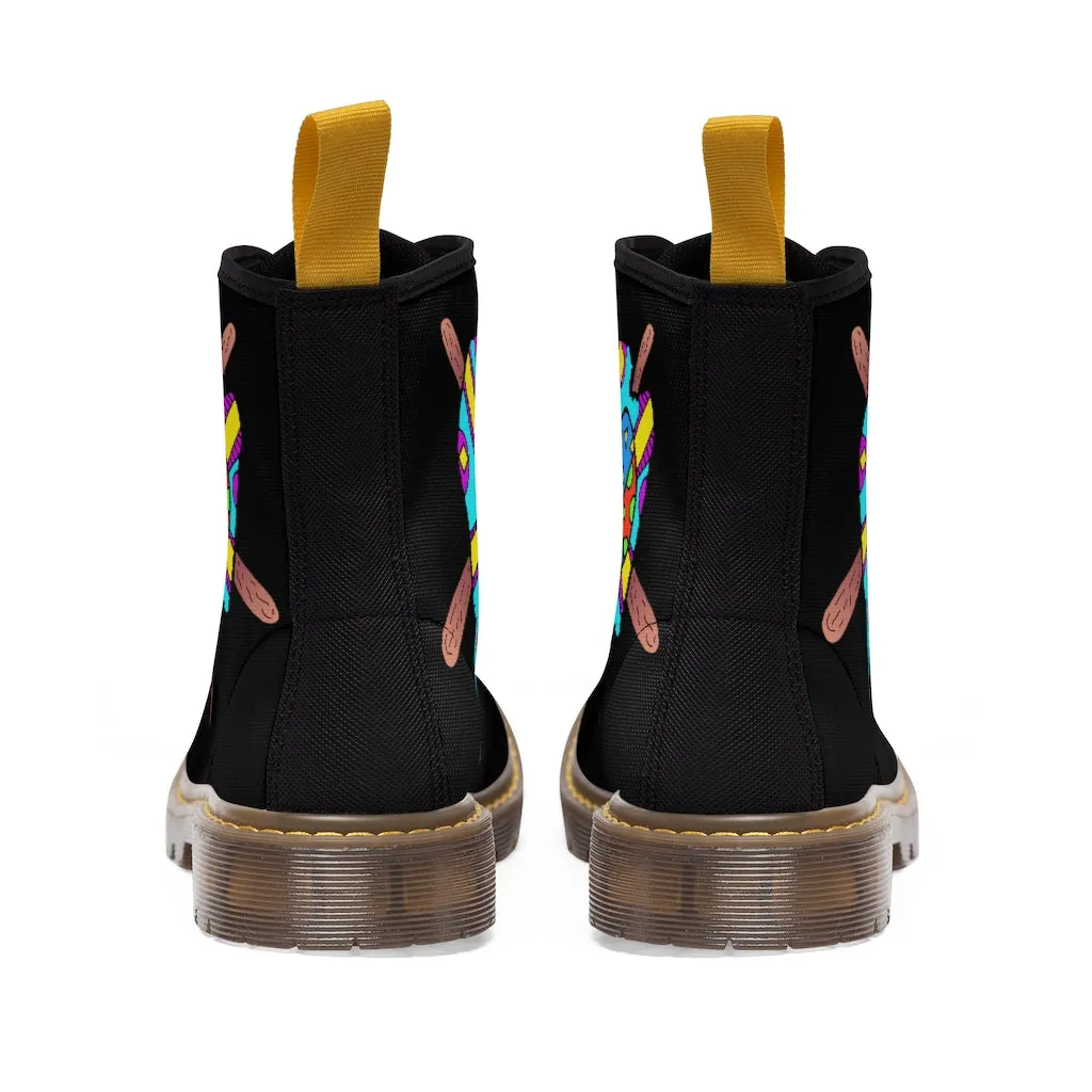 Multicolored Melted Popsicle Men's Canvas Boots