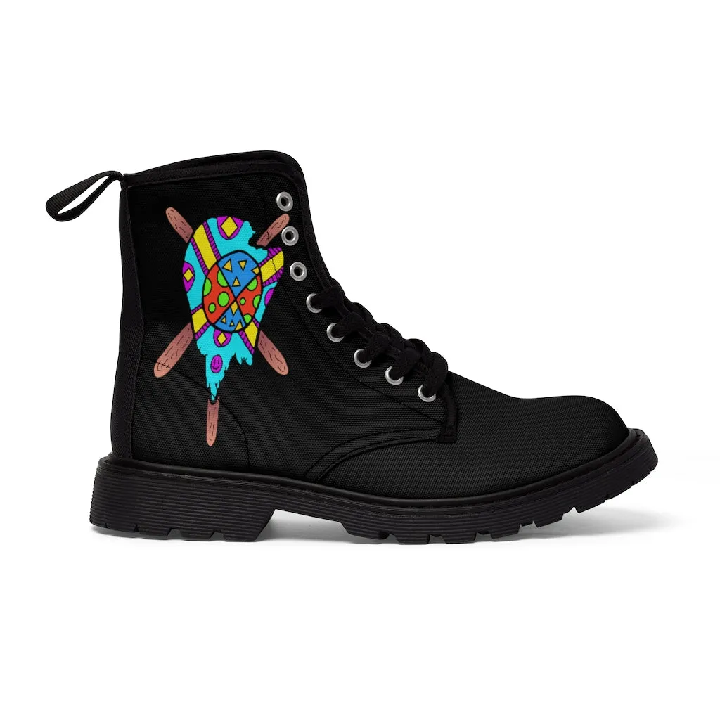 Multicolored Melted Popsicle Men's Canvas Boots