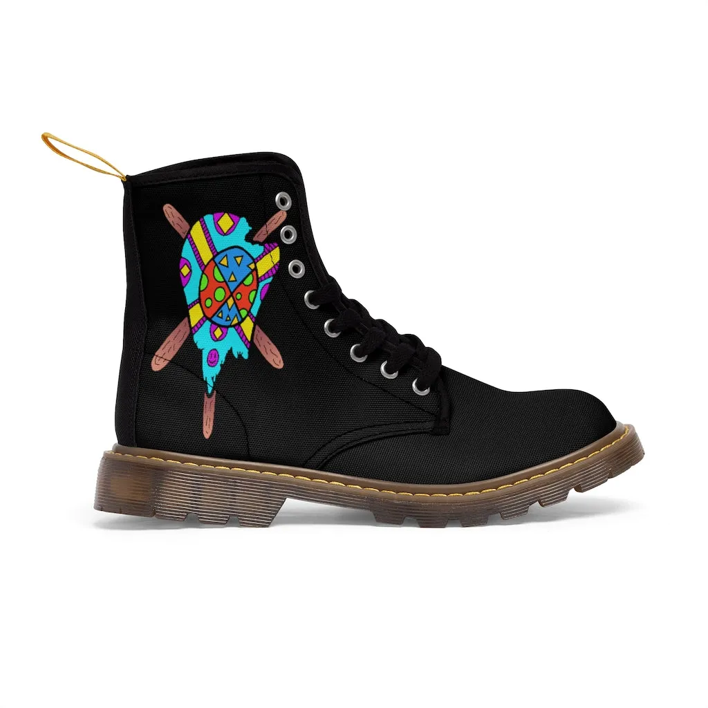 Multicolored Melted Popsicle Men's Canvas Boots