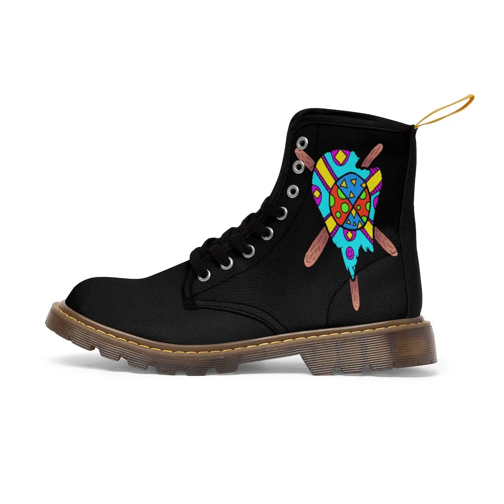 Multicolored Melted Popsicle Men's Canvas Boots