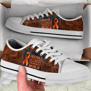 Multiple Sclerosis Shoes Awareness Walk Low Top Shoes, Best Canvas Shoes, Low Top Sneaker