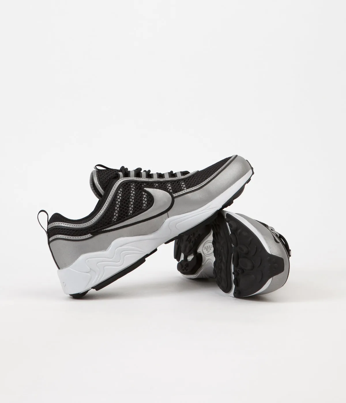 Nike Air Zoom Spiridon '16 Shoes - Black / Metallic Silver - Metallic Silver