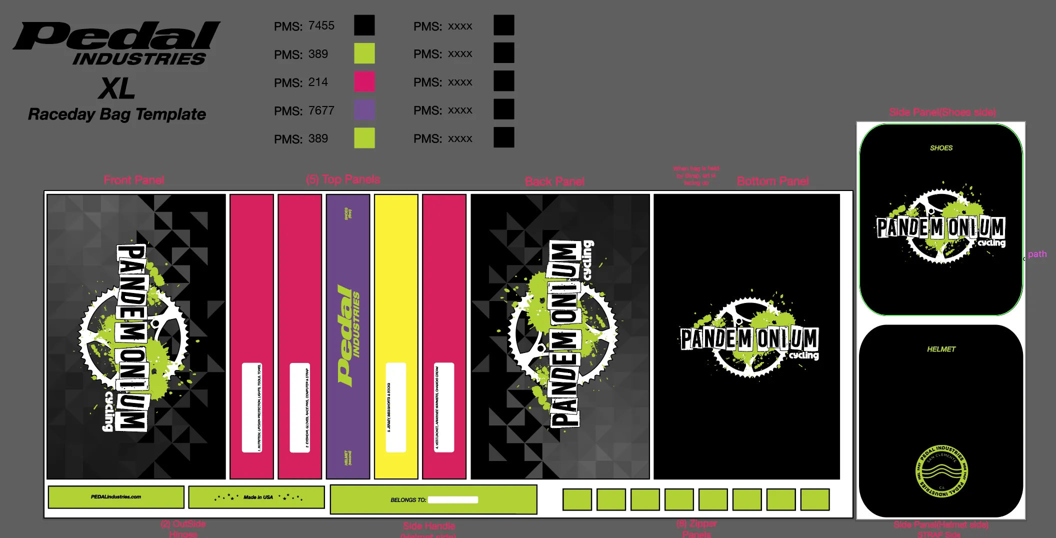 Pandemonium Team 06-2019 RACEDAY BAG