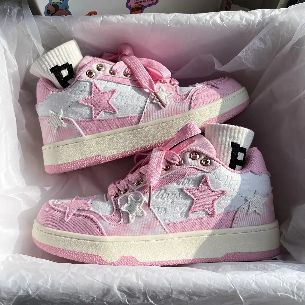 Pink Kawaii Tennis Sneakers for Women