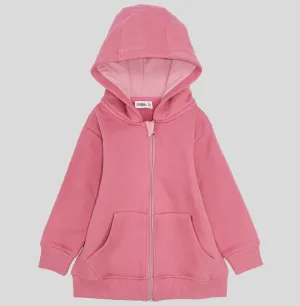 Plain Long-Sleeved Zip-Up Hoodie