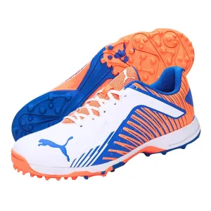 PUMA Cricket Shoes FH-Rubber-22 White-Bluemazing-Neon Citrus