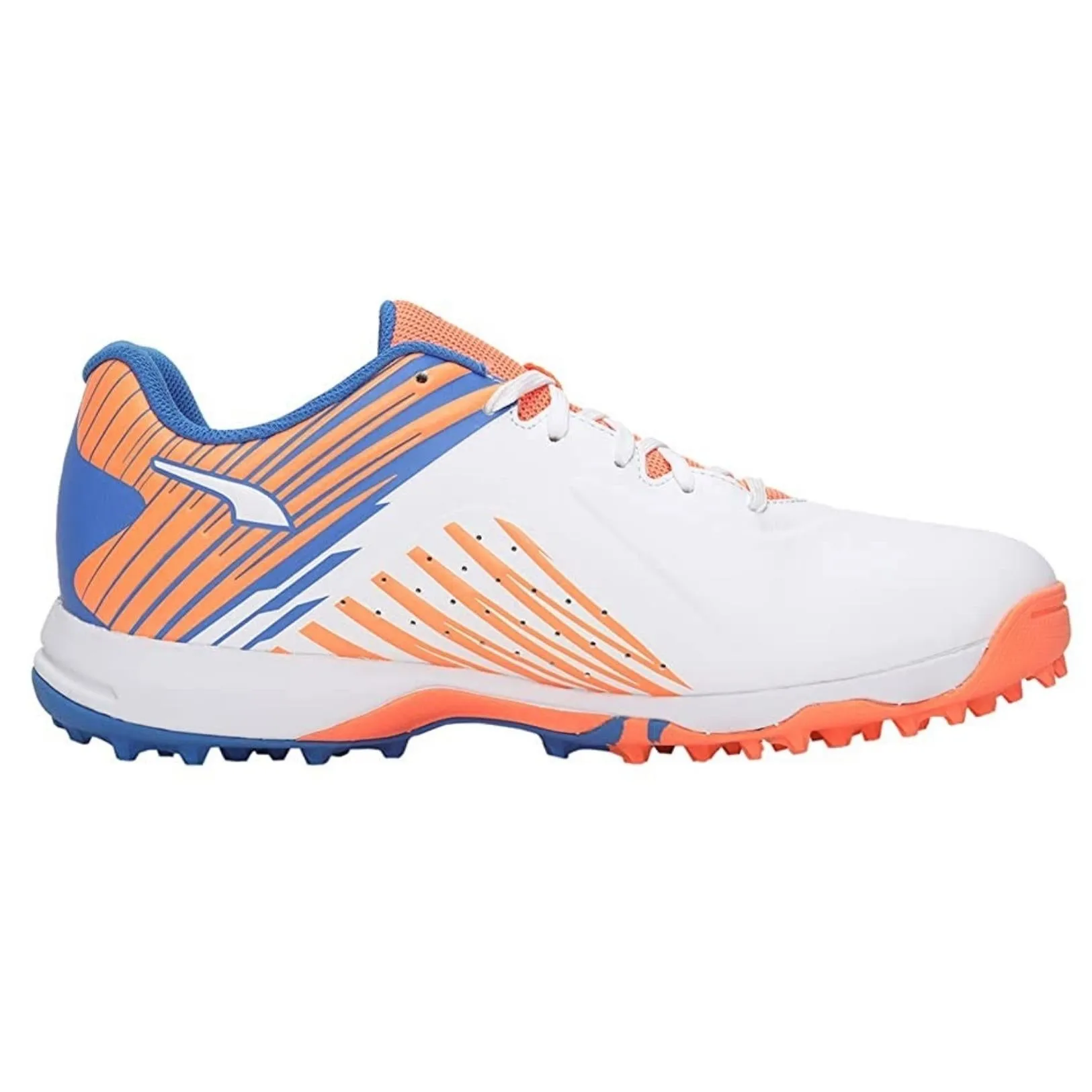 PUMA Cricket Shoes FH-Rubber-22 White-Bluemazing-Neon Citrus