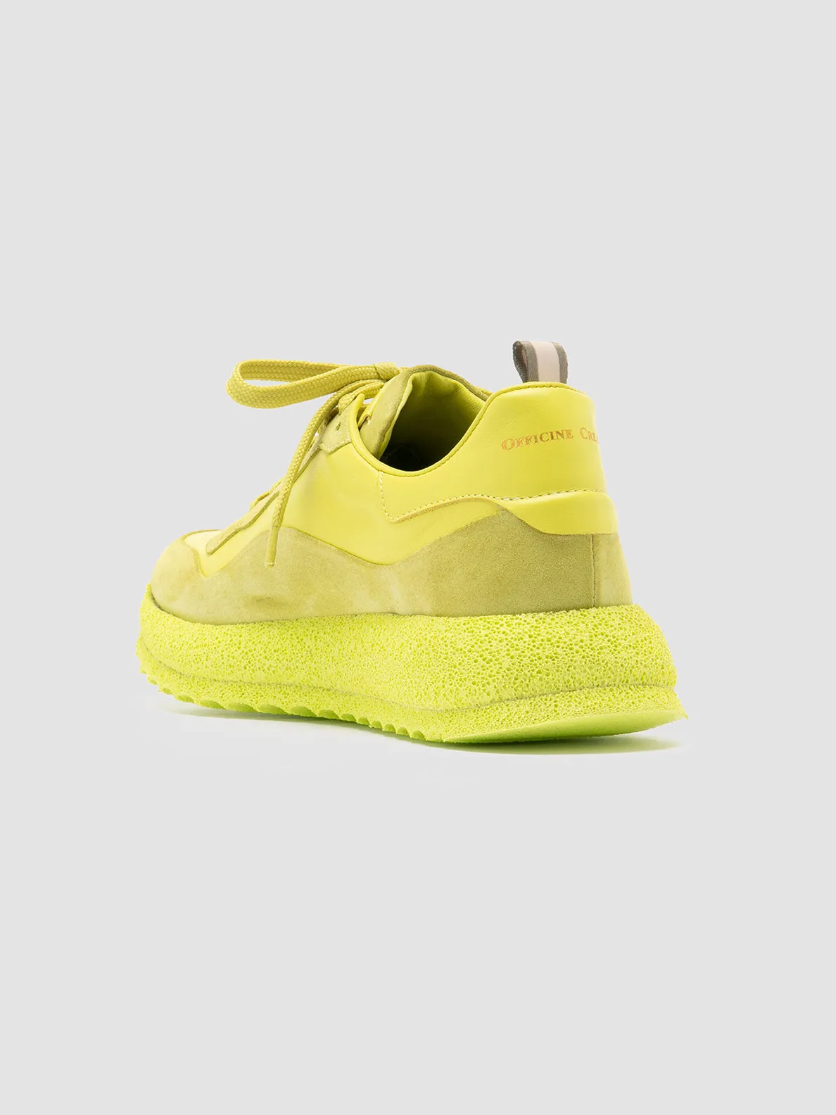 RACE RUBREX 101 - Yellow Leather and Suede Low Top Sneakers