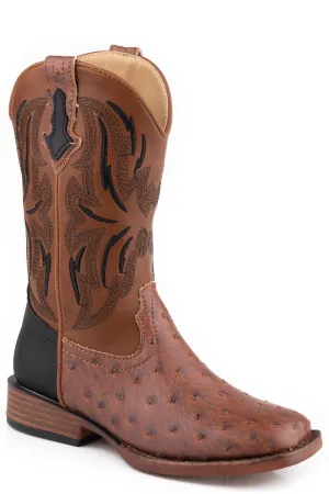 Roper Boys Dalton Tan Faux Leather Cowboy Boots