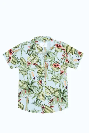 Senior Boys Green Printed Shirt