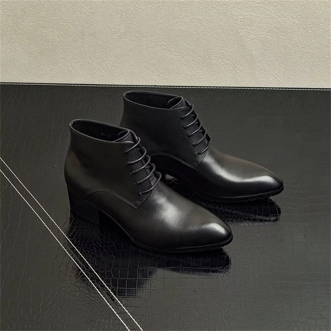 SharpLux Pointed Toe Leather Boots