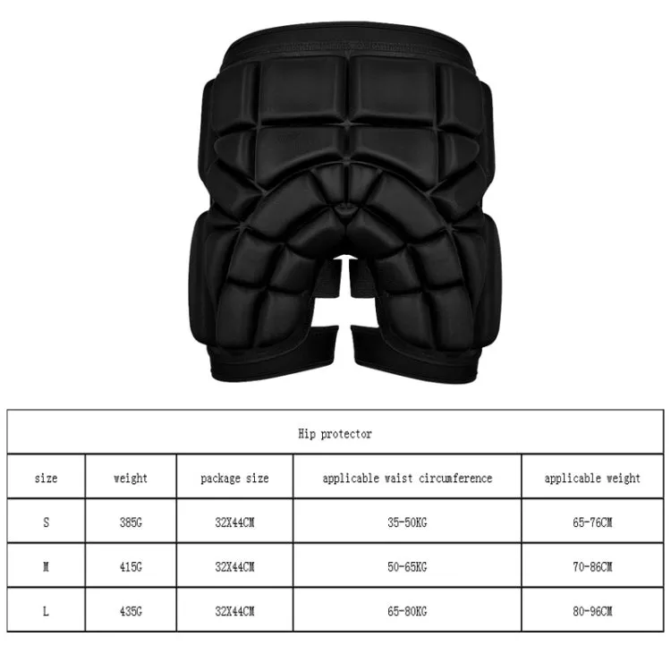 Skating Hip Protector Hockey Pants Ski Sports Protective Gear, Style: Black Hip Protector(M)