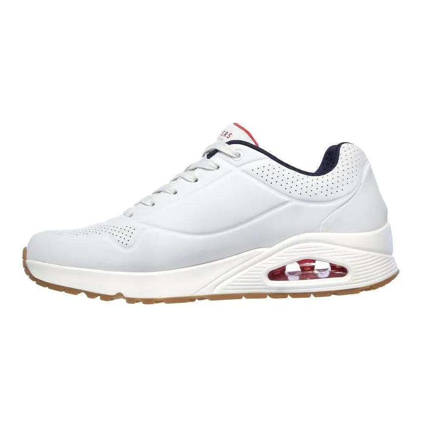 Skechers scarpa sneakers da uomo Uno Stand On Air 52458/WNVR bianco-blu-rosso