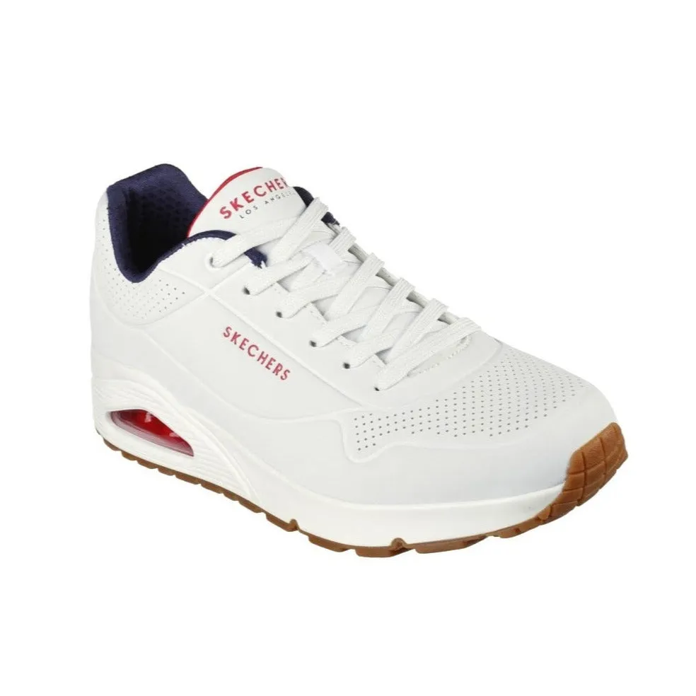 Skechers scarpa sneakers da uomo Uno Stand On Air 52458/WNVR bianco-blu-rosso