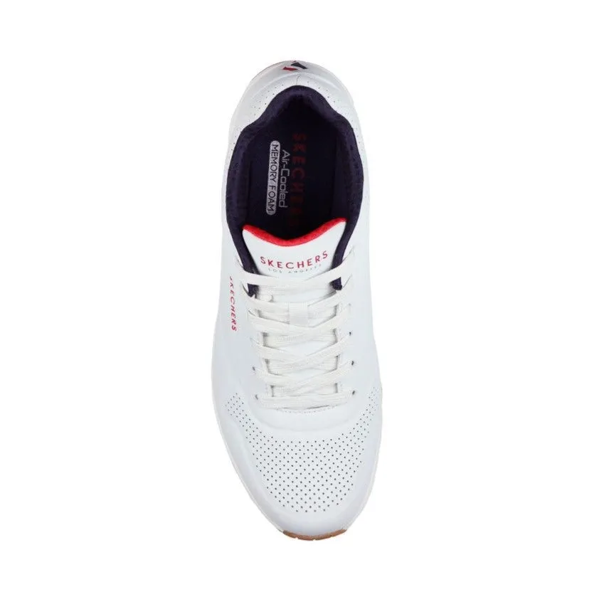 Skechers scarpa sneakers da uomo Uno Stand On Air 52458/WNVR bianco-blu-rosso