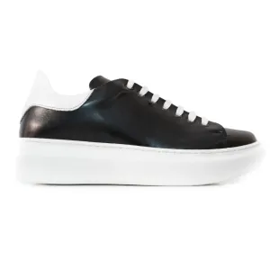 Sneakers Uomo Nera Punta Rotonda Retro Bianco Art. SC52