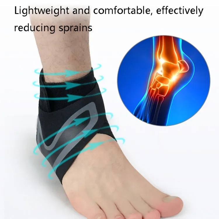 Sports Compression Anti-Sprain Ankle Guard Outdoor Basketball Football Climbing Protective Gear, Specification: S, Right Foot (Black Blue)
