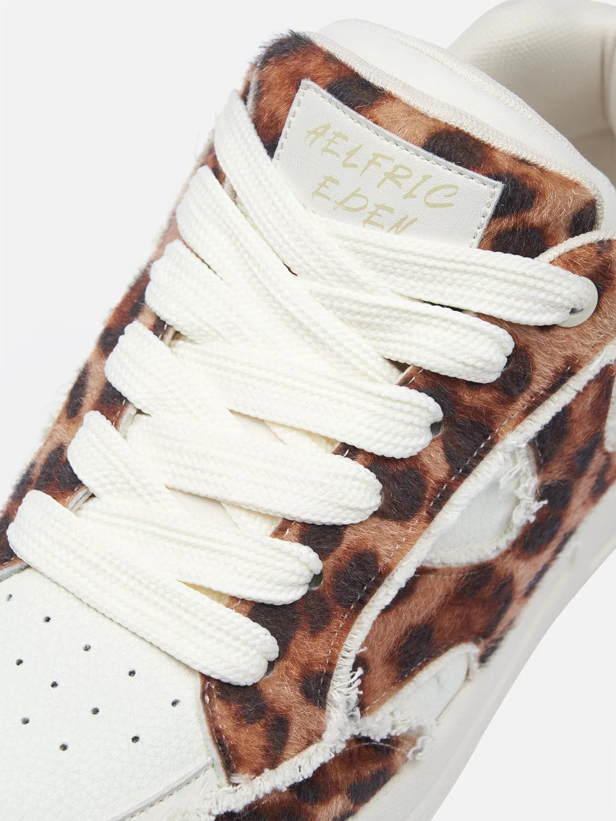 StarryClimb Leopard Print Patchwork Skate Shoes