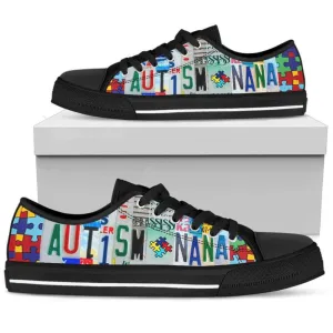 Step In Style With Autism Nana Low Top Shoes , Low Top Sneaker, Low Top Canvas Shoes