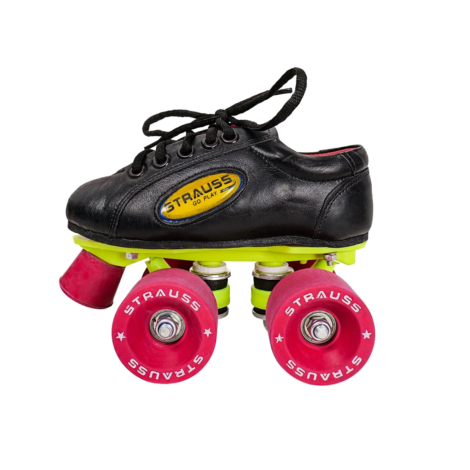 STRAUSS Gripper Skating Shoes | Fixed Body Roller Skates | Shoe Skate with Rubber Wheel |Ideal for Boys, Girls and Kids |Suitable for All Skill Level | Ideal for Kids (5-6 Years),Size-11, (Red/Black)