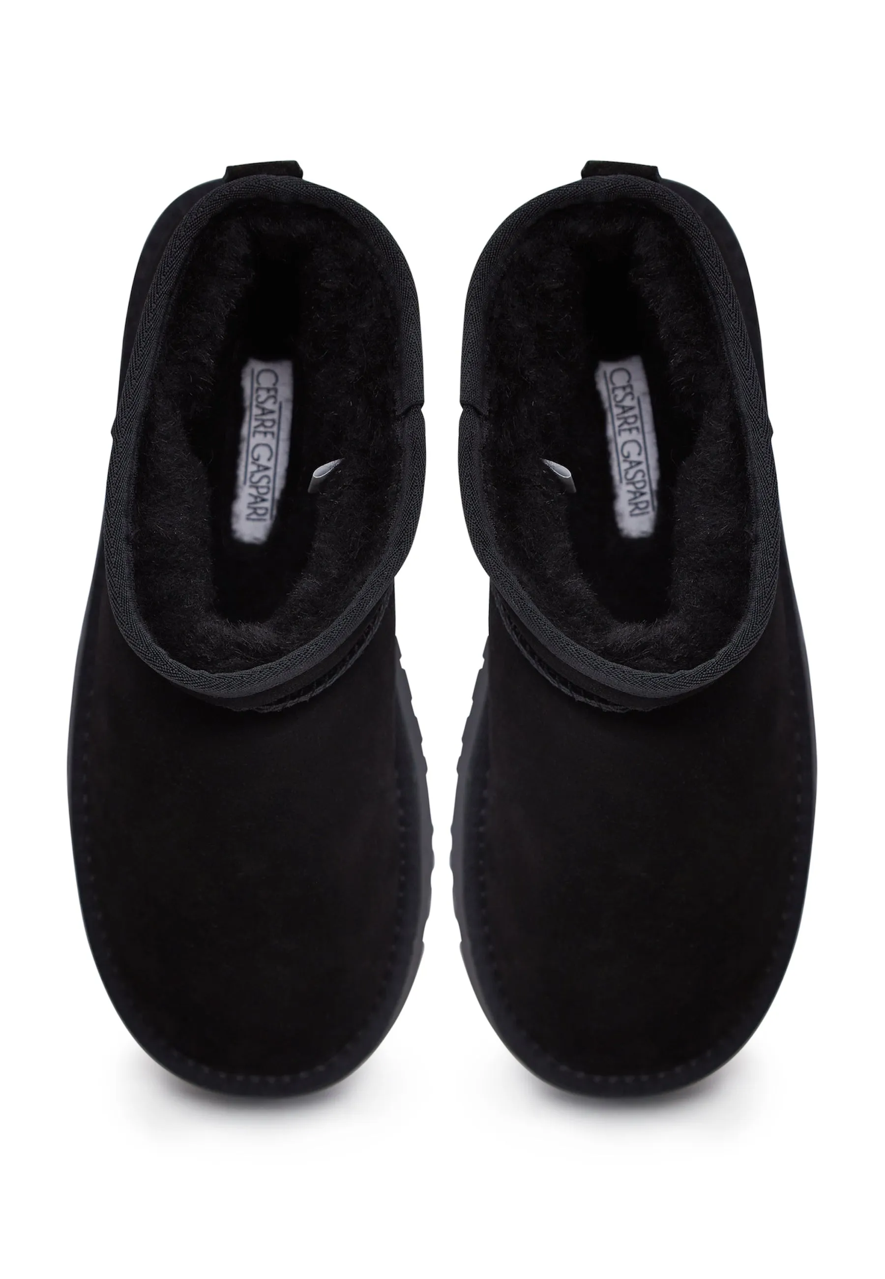 Suede Platform Winter Boots - Black