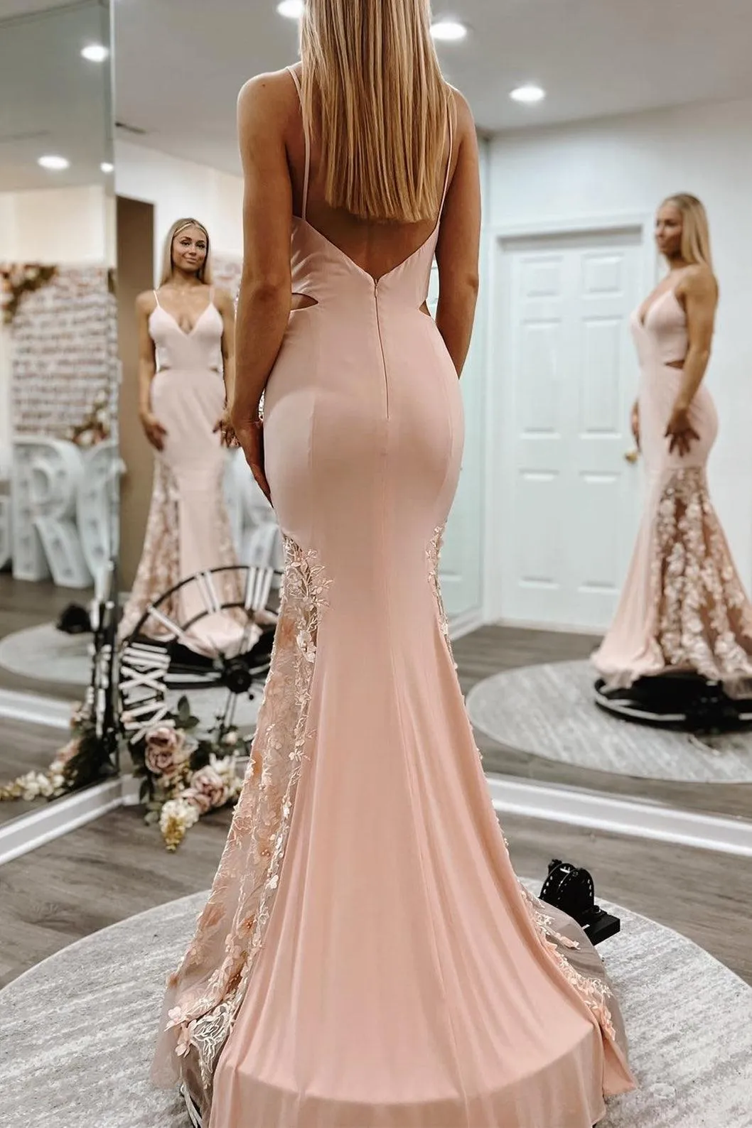 Sweet Pink  Prom Dress Antique Modest Beauty Long Prom Dresses PSK118