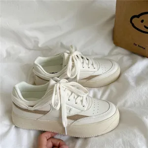 TAVIMART  -  Brand Leather Women's Sneakers White Platform Woman Sports Sneakers Female Vulcanized Shoes Sneakers Casual Ladies Trainers