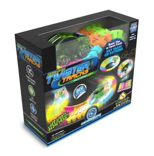 Twister Tracks (11 feet) Neon Glow Track   1 Green Race Car