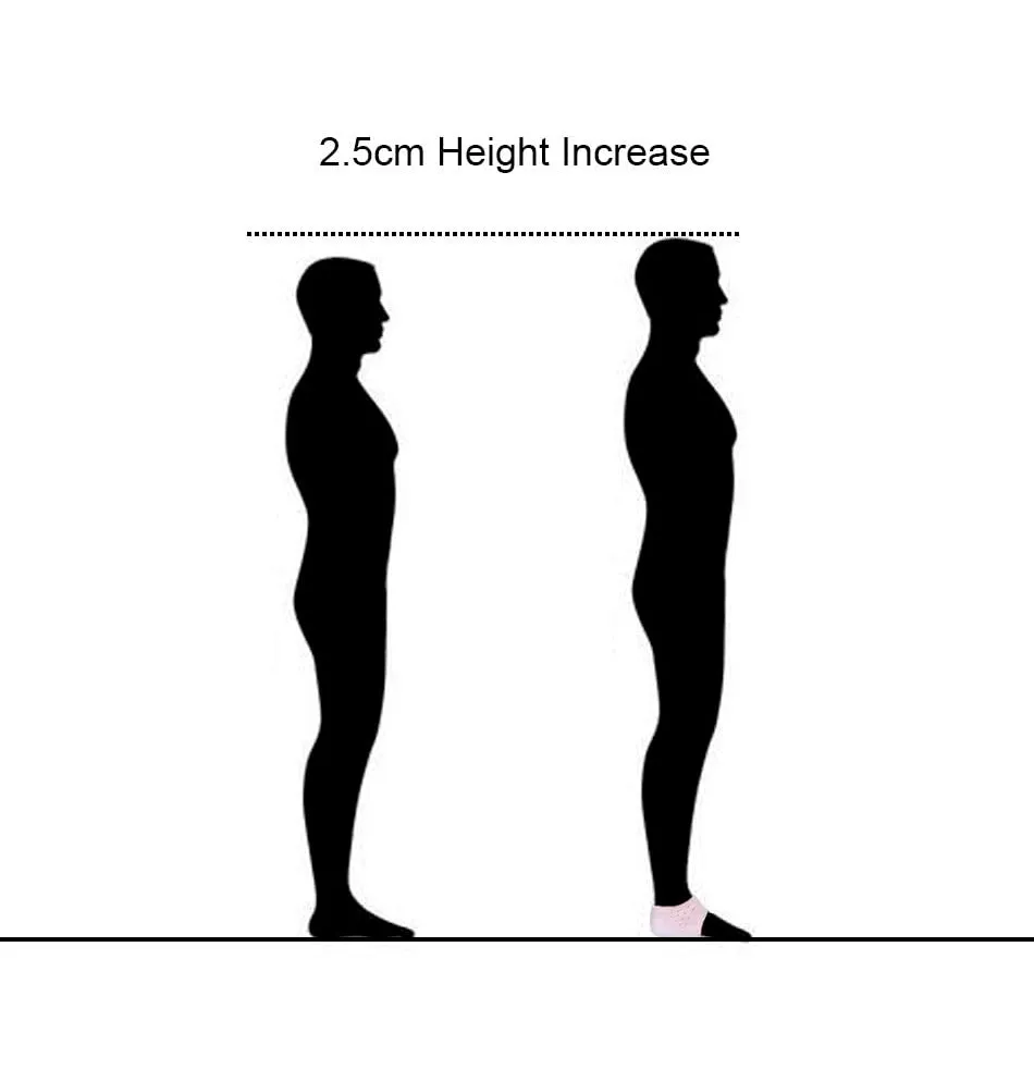 Vrlinking Invisible Height Increase Insole, Wearable Heel Cushion Inserts Shoe Soft Silicone Heel Lift Insole Leg Lengthen for Men and Women, 1.7in