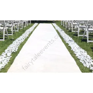 White silk rose petal trail