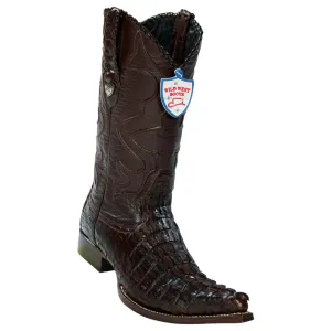 Wild West Boots #2950107 Men's | Color Brown   | Men's Wild West Caiman Tail 3x Toe Boots Handcrafted