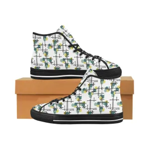 Women's Atomic Black Polka Print Canvas High Top Shoes