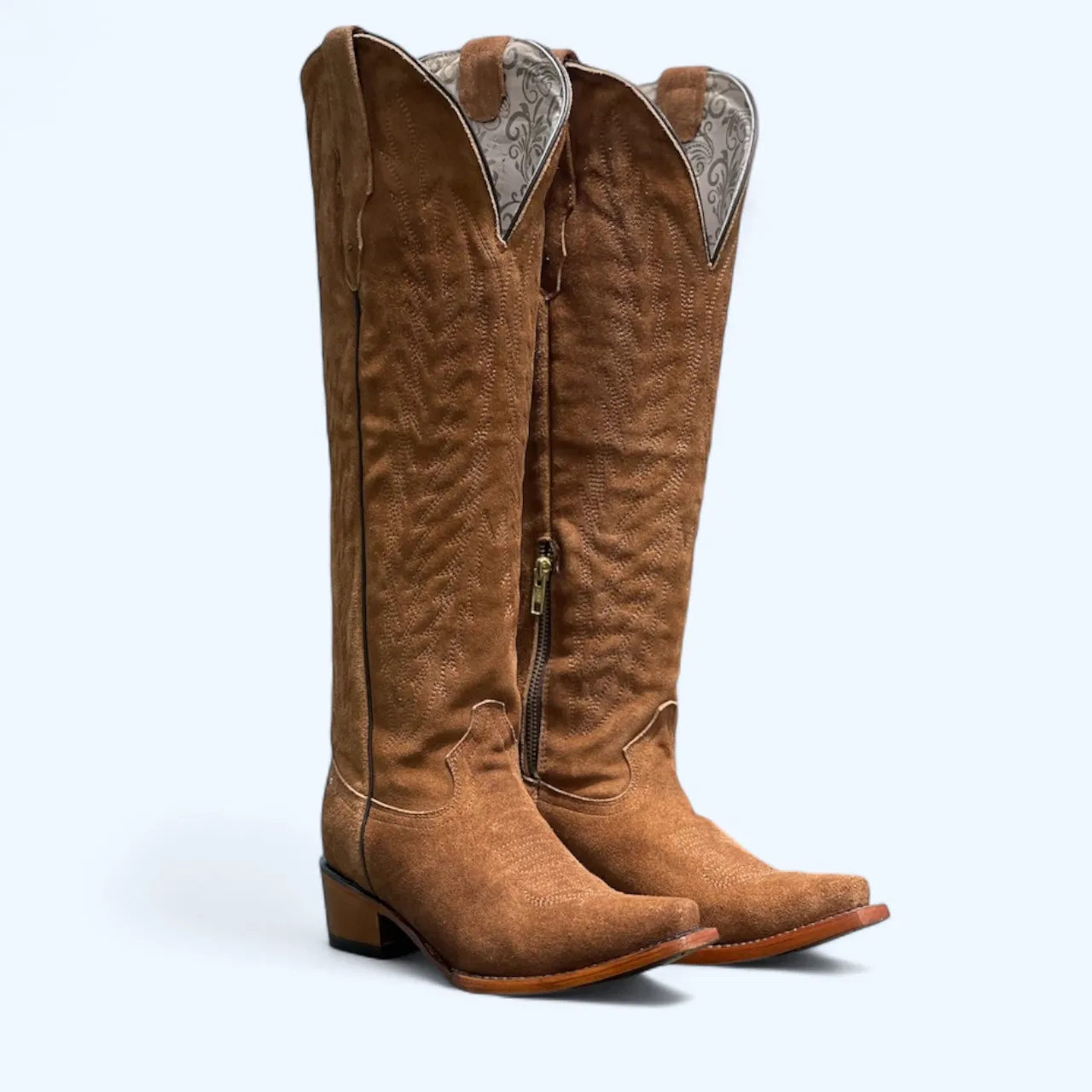 Women's Gamuza Tabaco Suede Light Brown Tall Boot